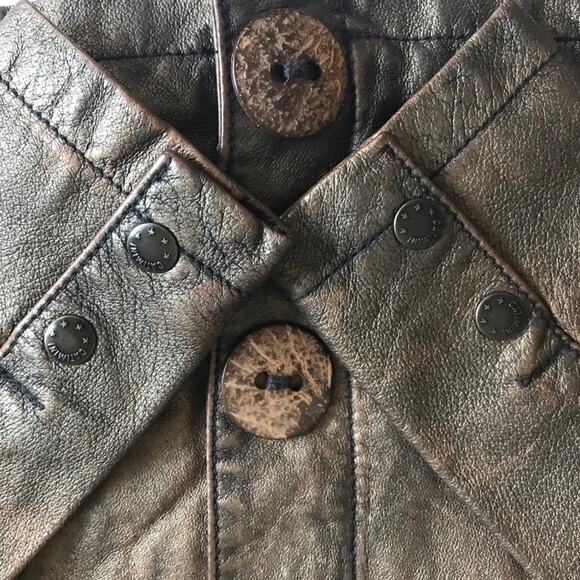 Catimini Kids Real Leather Jacket Unisex made in France size 5 Girls or Boys - Picture 2 of 4